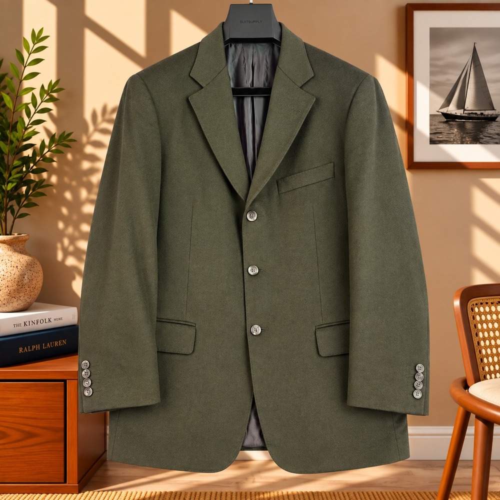 Arnold Brant Blazer Mens 40R Green Loro Piana Cashmere Canada 3 Button Luxury